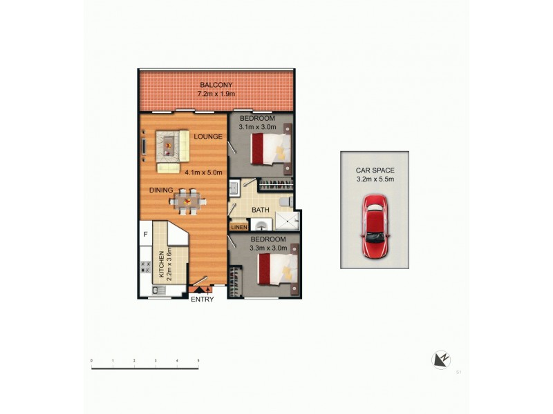205/10 Currie Crescent, Griffith ACT 2603 Floorplan