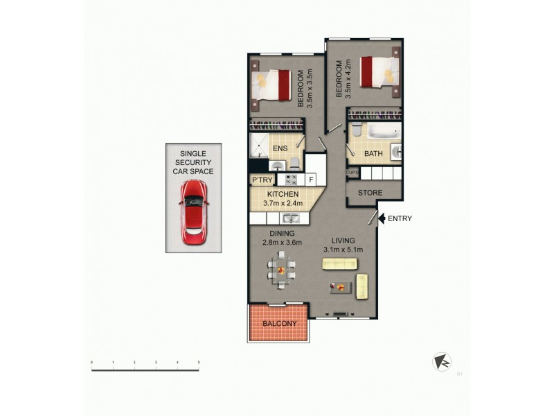 4/120 Athllon Drive, Greenway ACT 2900 Floorplan