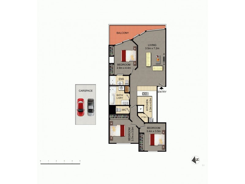9/50 Leahy Close, Kingston ACT 2604 Floorplan