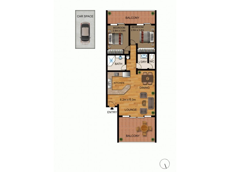 61/53 McMillan Crescent, Griffith ACT 2603 Floorplan