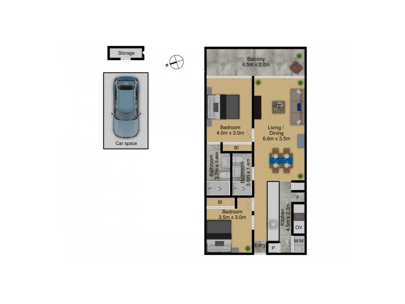 87/45 West Row, City ACT 2601 Floorplan