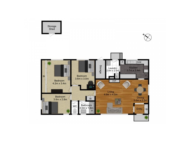 23 Walker Crescent, Griffith ACT 2603 Floorplan