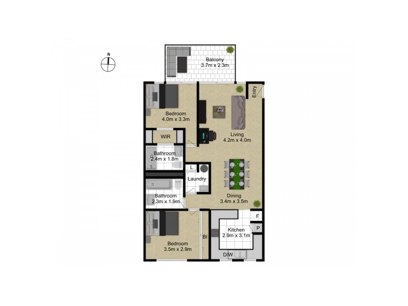 12/10 Coolac Place, Braddon ACT 2612 Floorplan