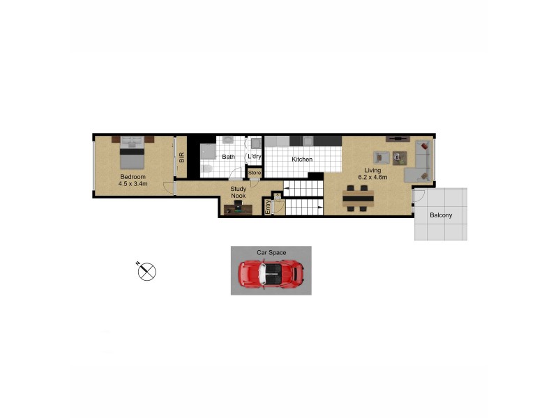 121/77 Northbourne Avenue, Turner ACT 2612 Floorplan