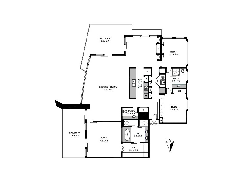 2103/230 Marine Parade, Labrador QLD 4215 Floorplan