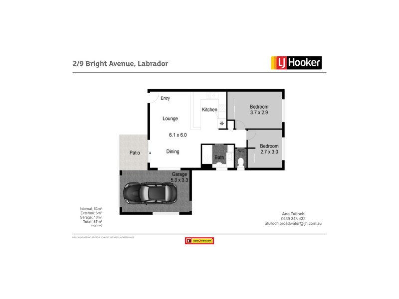 2/9 Bright Avenue, Labrador QLD 4215 Floorplan