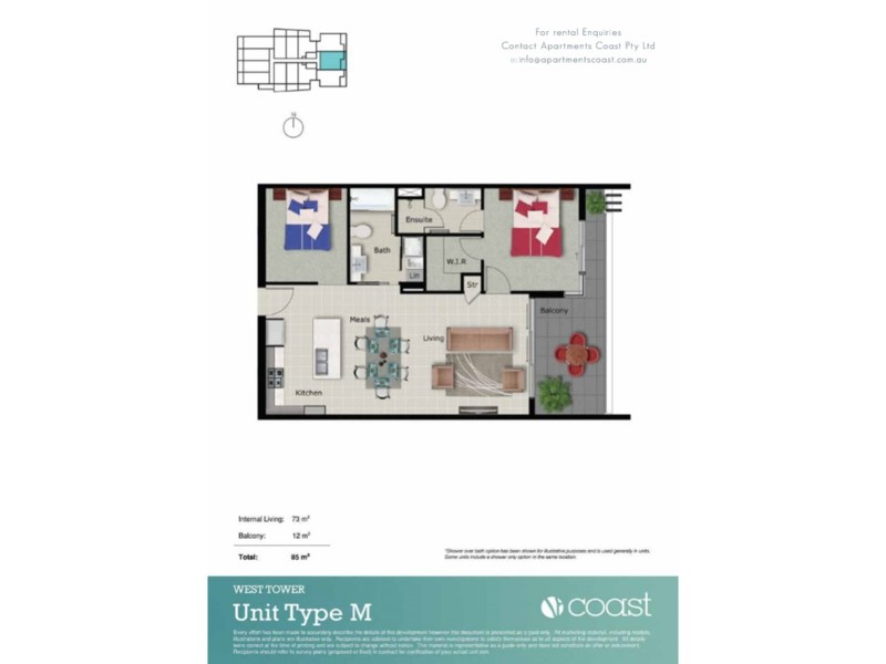 1212/17 Bath Street, Labrador QLD 4215 Floorplan