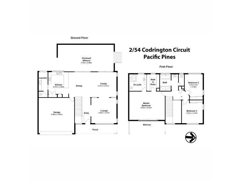 2/54 Codrington Circuit, Pacific Pines QLD 4211 Floorplan
