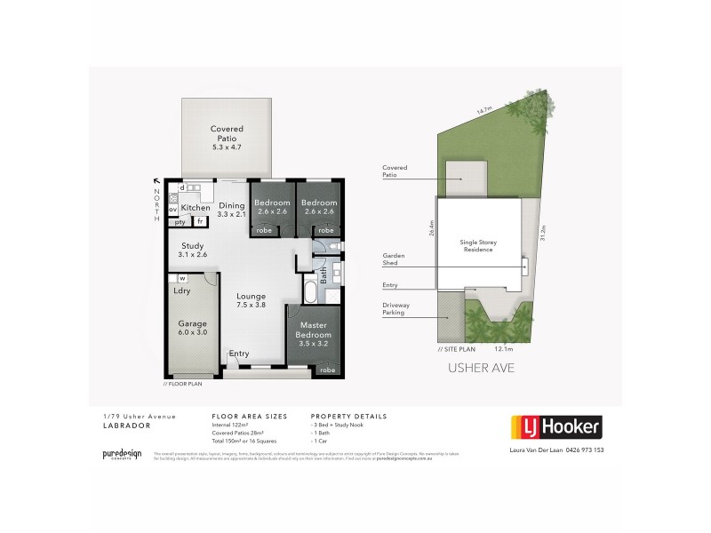 1/79 Usher Avenue, Labrador QLD 4215 Floorplan