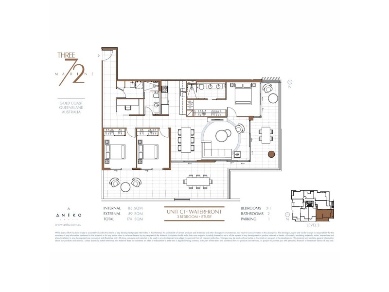 303/372 Marine Parade, Labrador QLD 4215 Floorplan
