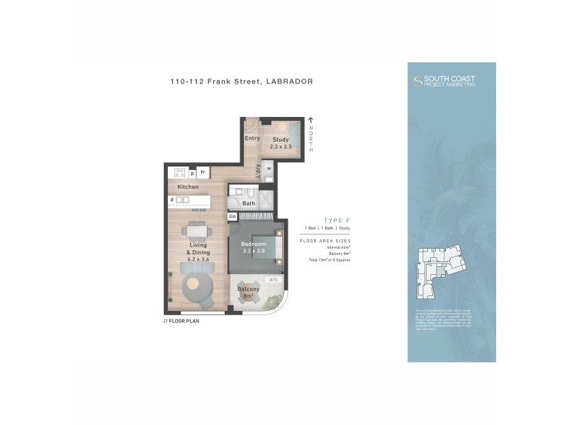 407/110 Frank Street, Labrador QLD 4215 Floorplan