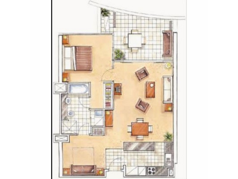 1008/360 Marine Parade, Labrador QLD 4215 Floorplan