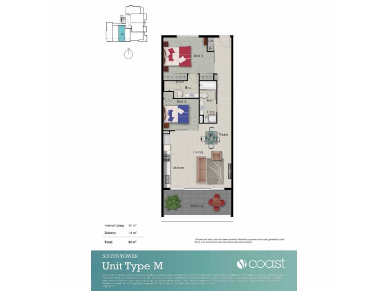1206/378 Marine Parade, Labrador QLD 4215 Floorplan