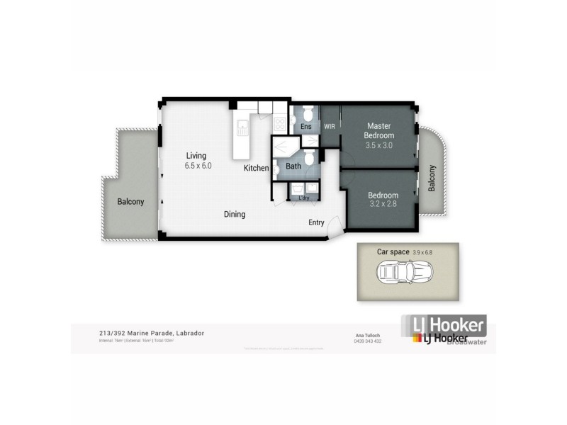 213/392 Marine Parade, Labrador QLD 4215 Floorplan