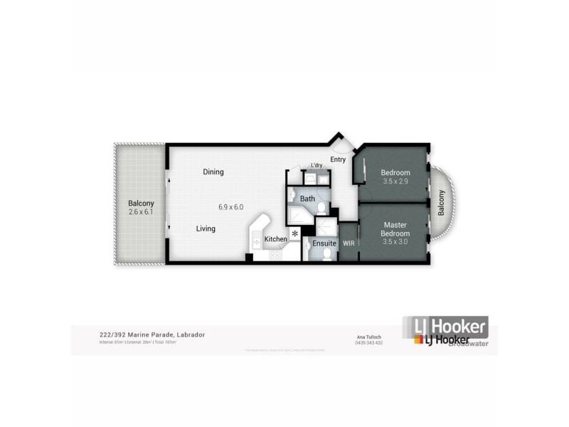 222/392 Marine Parade, Labrador QLD 4215 Floorplan