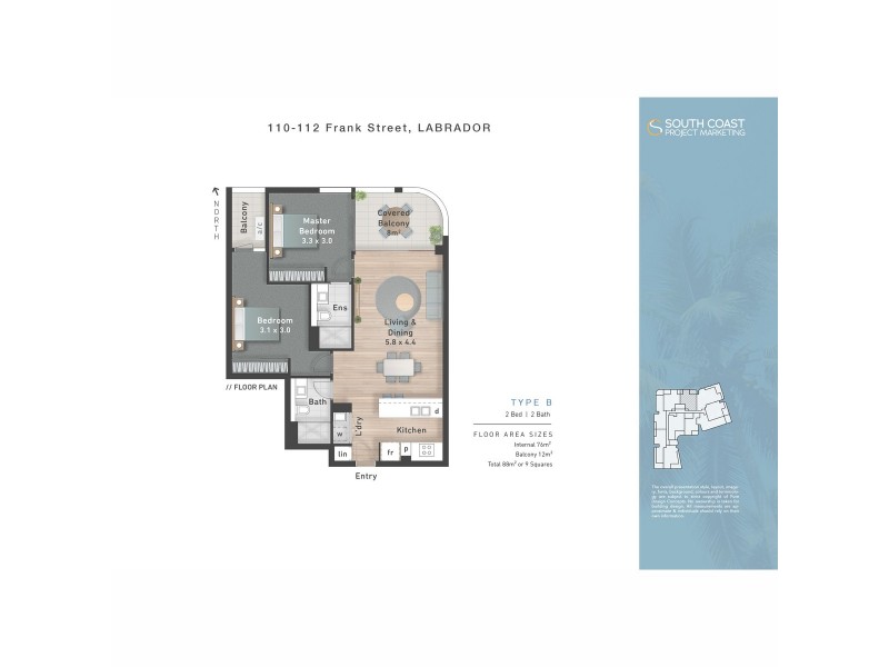 703/110 Frank Street, Labrador QLD 4215 Floorplan