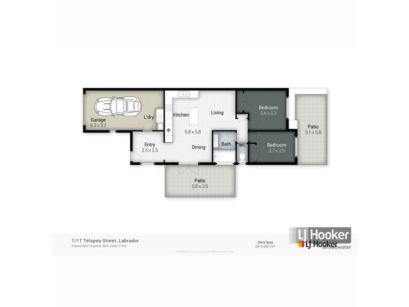 1/17 Telopea Street, Labrador QLD 4215 Floorplan