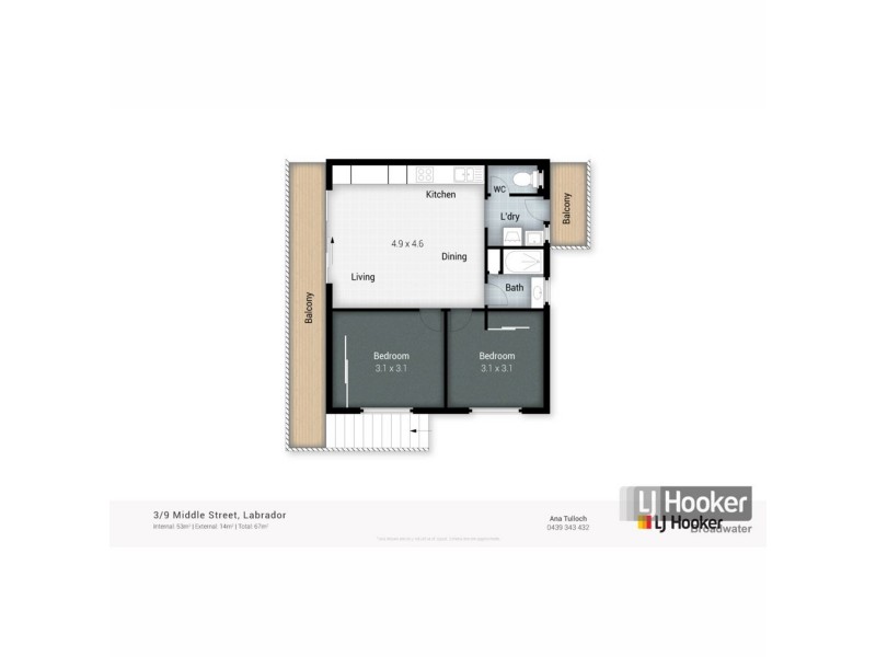 3/9 Middle Street, Labrador QLD 4215 Floorplan