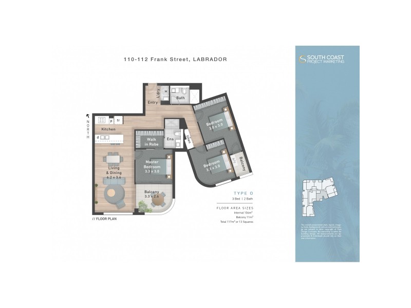 906/110 Frank Street, Labrador QLD 4215 Floorplan