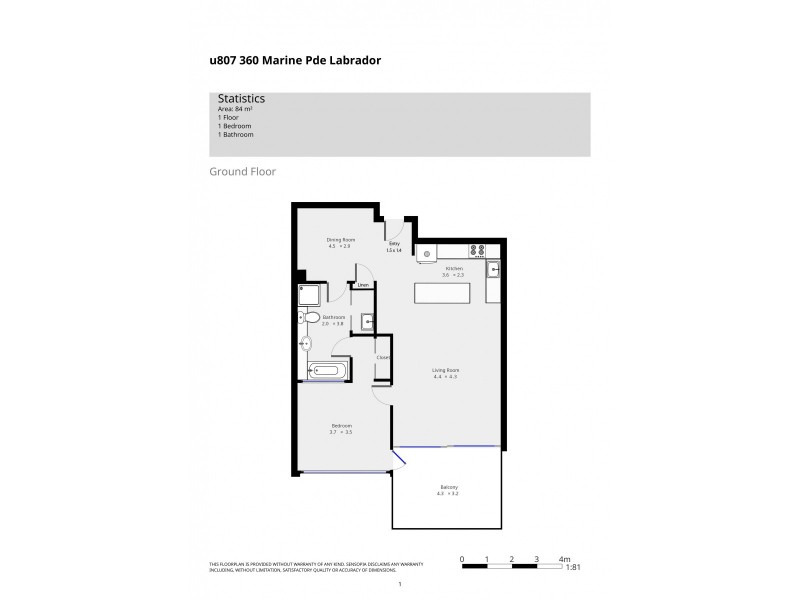 807/360 Marine Parade, Labrador QLD 4215 Floorplan