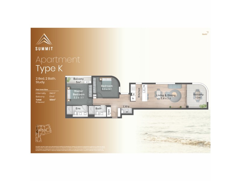 701/110 Frank Street, Labrador QLD 4215 Floorplan