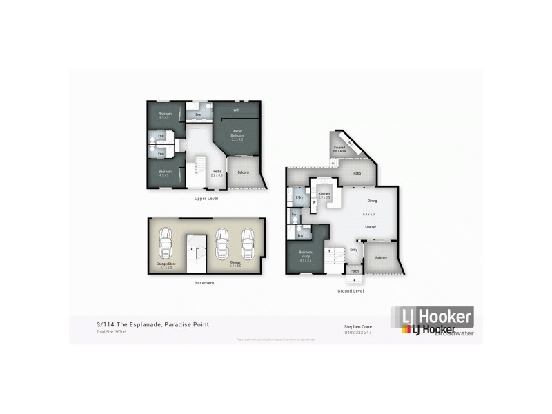 3/114 The Esplanade, Paradise Point QLD 4216 Floorplan