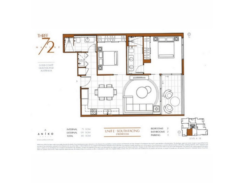 1105/372-374 Marine Parade, Labrador QLD 4215 Floorplan