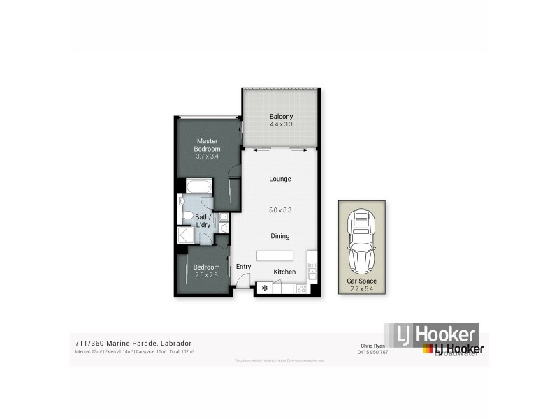 711/360 Marine Parade, Labrador QLD 4215 Floorplan