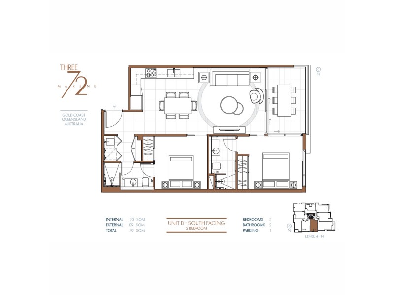804/372 Marine Parade, Labrador QLD 4215 Floorplan