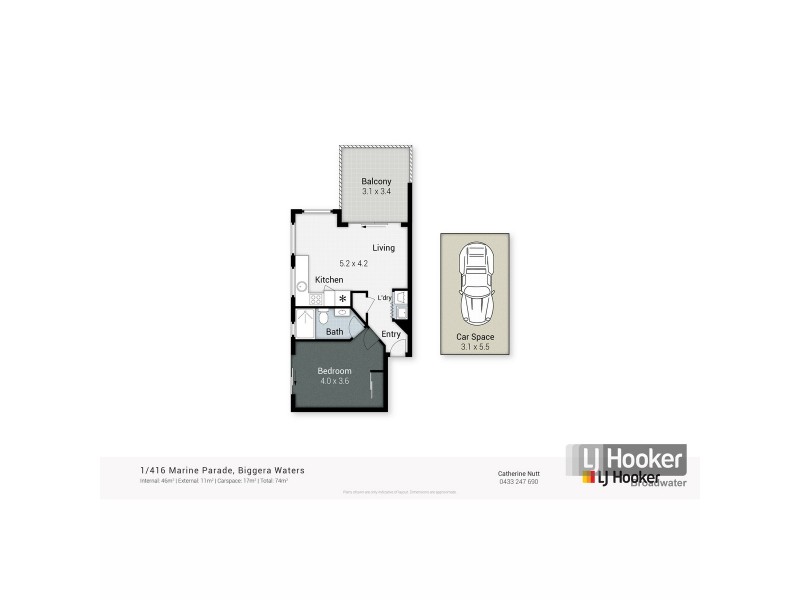 1/416 Marine Parade, Biggera Waters QLD 4216 Floorplan