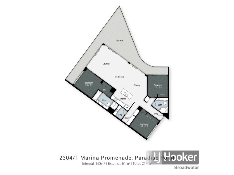 2304/1 Marina Promenade, Paradise Point QLD 4216 Floorplan