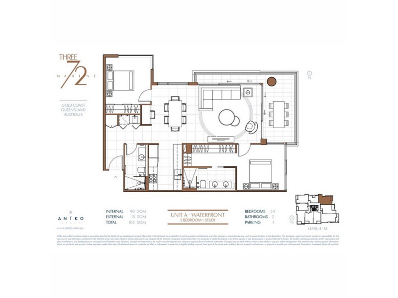 1301/372 Marine Parade, Labrador QLD 4215 Floorplan