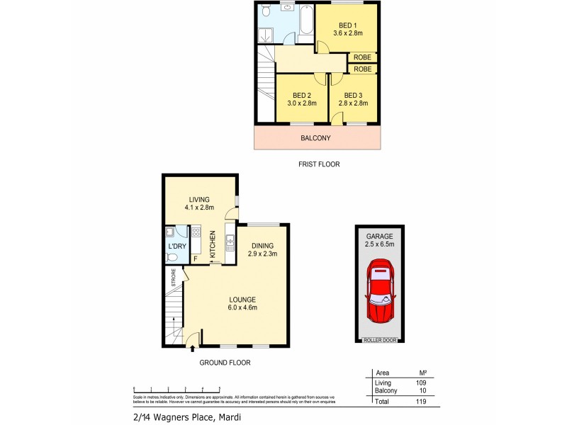 2/14 Wagners Place, Mardi NSW 2259 Floorplan