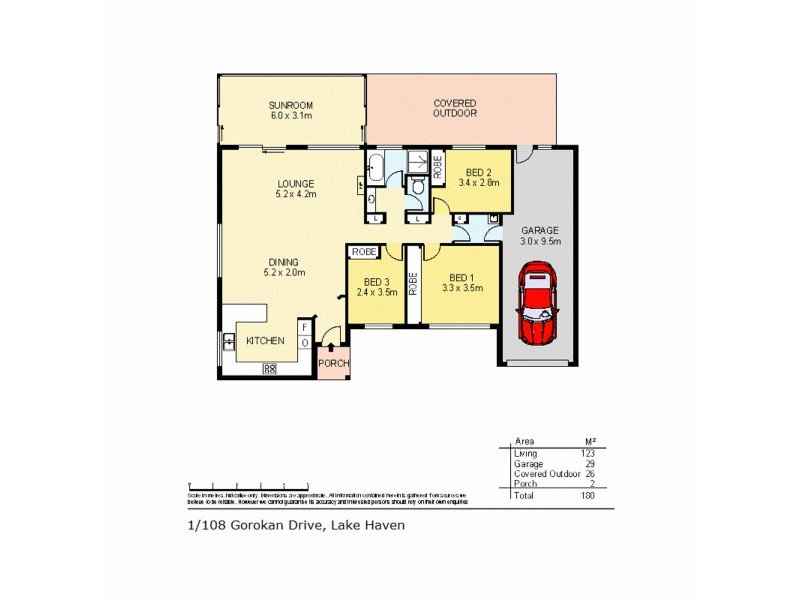 1/108 Gorokan Drive, Lake Haven NSW 2263 Floorplan