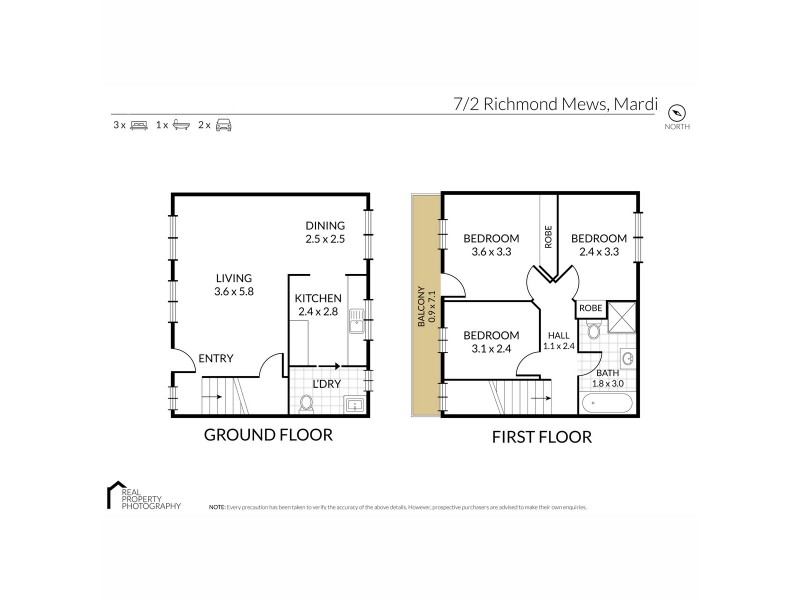 7/2 Richmond Mews, Mardi NSW 2259 Floorplan