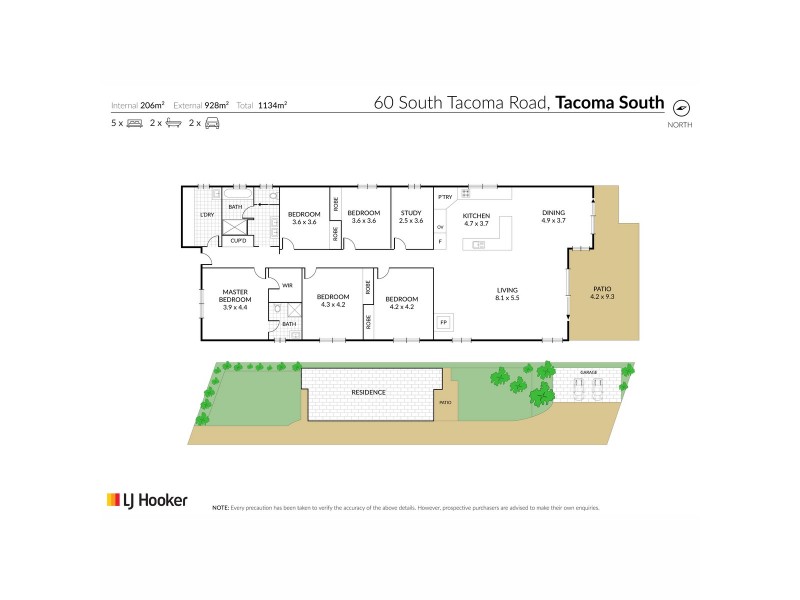 60 South Tacoma Road., Tacoma South NSW 2259 Floorplan