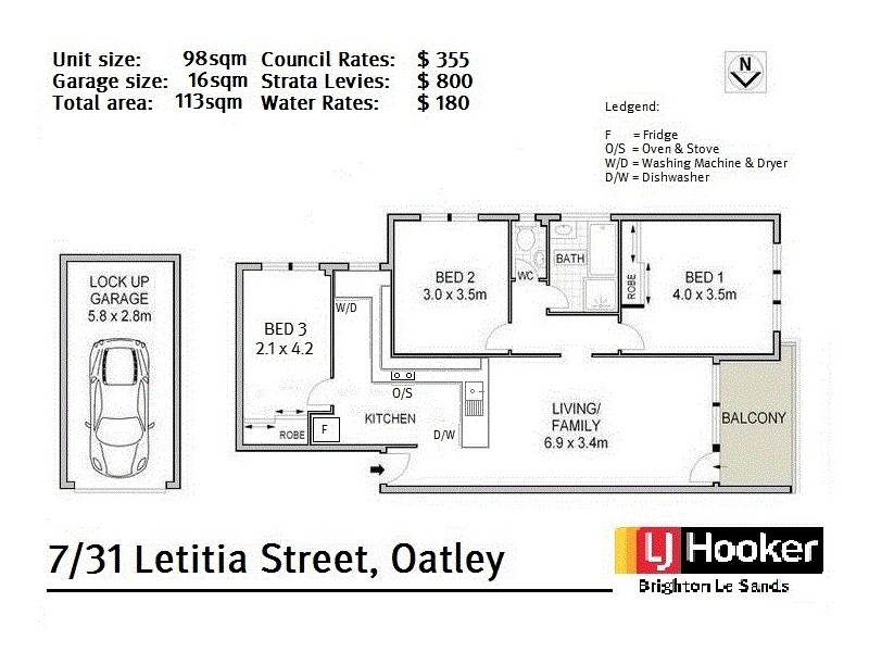 7/31 Letitia Street, Oatley NSW 2223 Floorplan