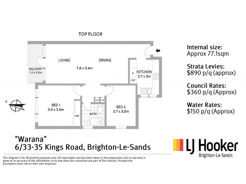 6/33 Kings Road, Brighton-le-sands NSW 2216 Floorplan