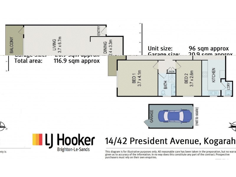 14/42 President Ave, Kogarah NSW 2217 Floorplan