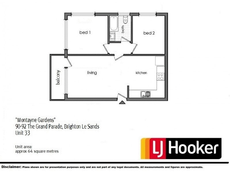 33/90 The Grand Parade, Brighton-le-sands NSW 2216 Floorplan