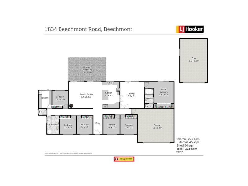 1834 Beechmont Road, Beechmont QLD 4211 Floorplan
