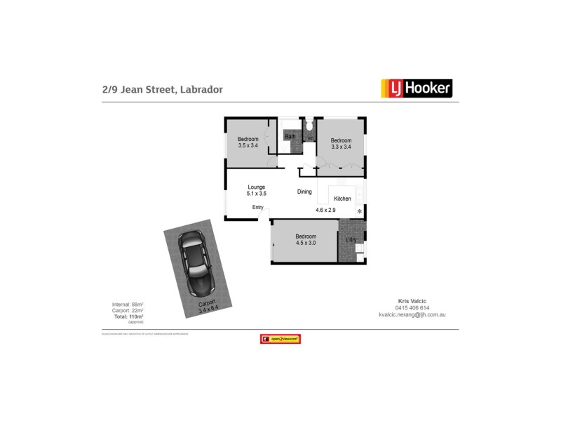 2/9 Jean Street, Labrador QLD 4215 Floorplan