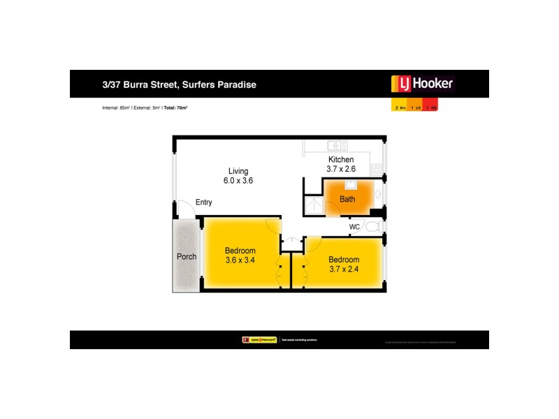 3/37 Burra Street, Surfers Paradise QLD 4217 Floorplan