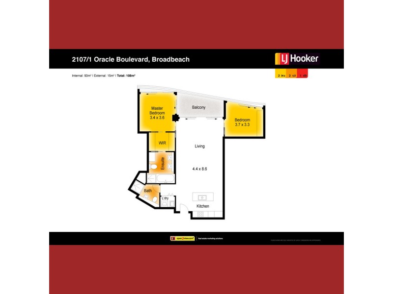 2107/1 Oracle Boulevard, Broadbeach QLD 4218 Floorplan
