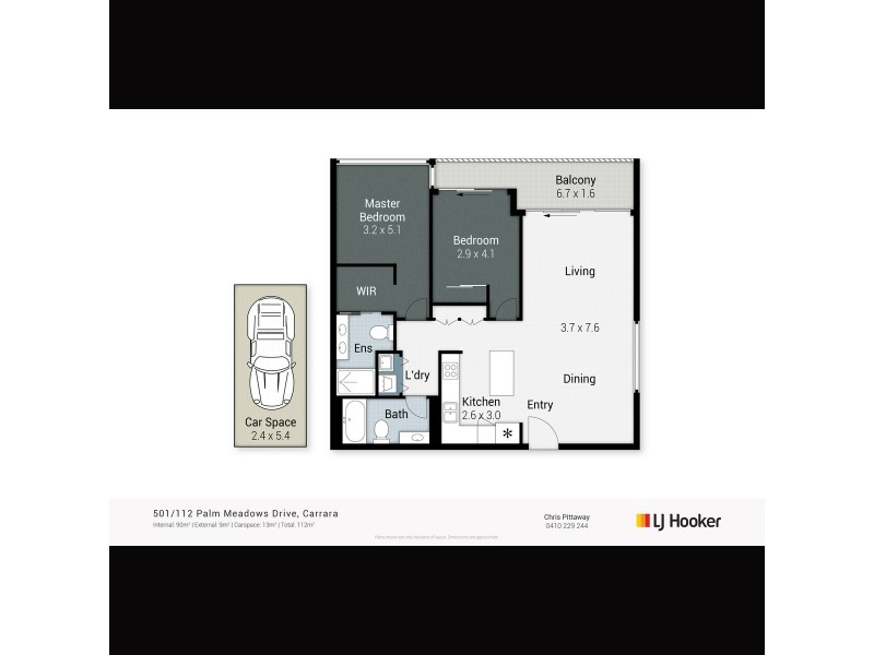 501/112 Palm Meadows Drive, Carrara QLD 4211 Floorplan