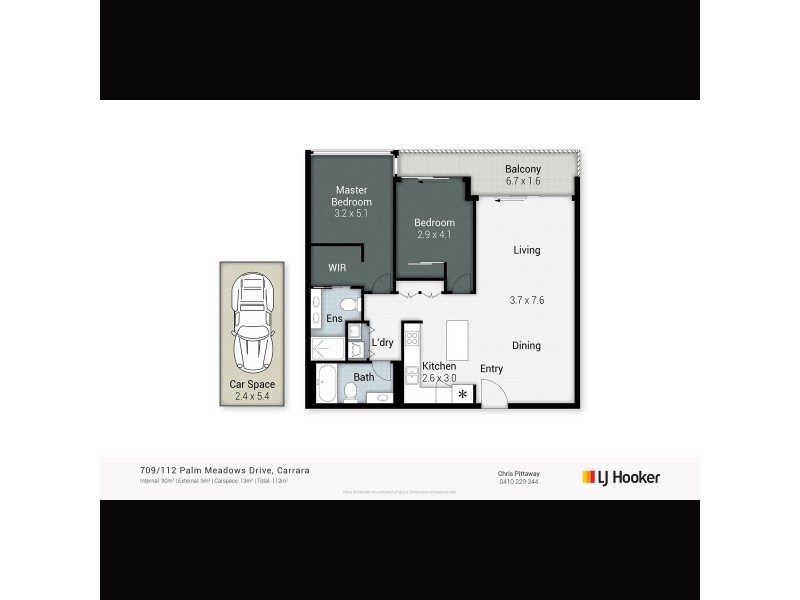 709/112 Palm Meadows Drive, Carrara QLD 4211 Floorplan