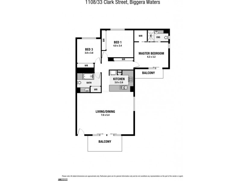 1108/33 Clark Street, Biggera Waters QLD 4216 Floorplan