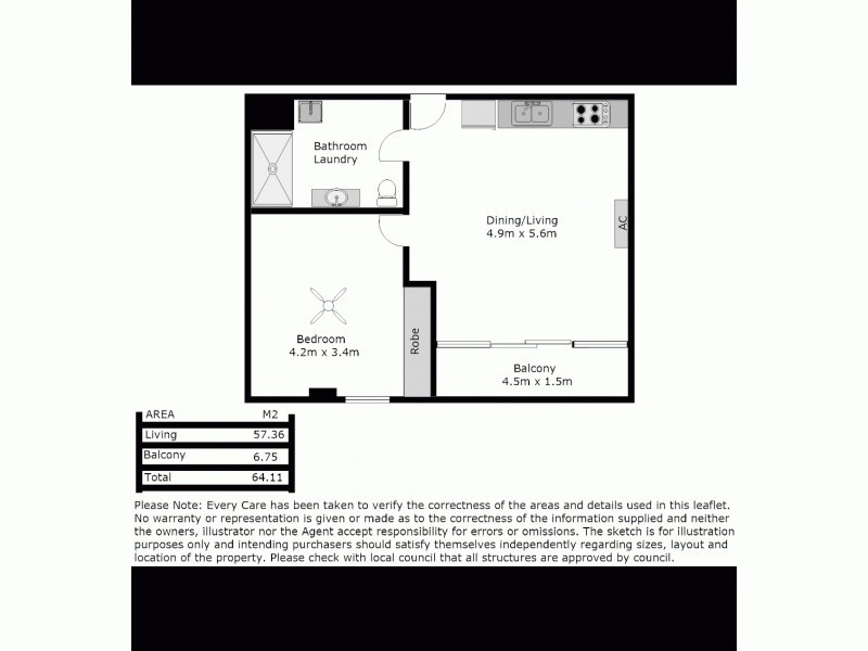 405/23 Frew Street, Adelaide SA 5000 Floorplan