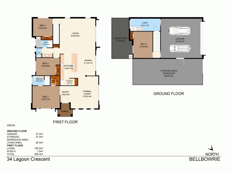 34 Lagoon Crescent, Bellbowrie QLD 4070 Floorplan