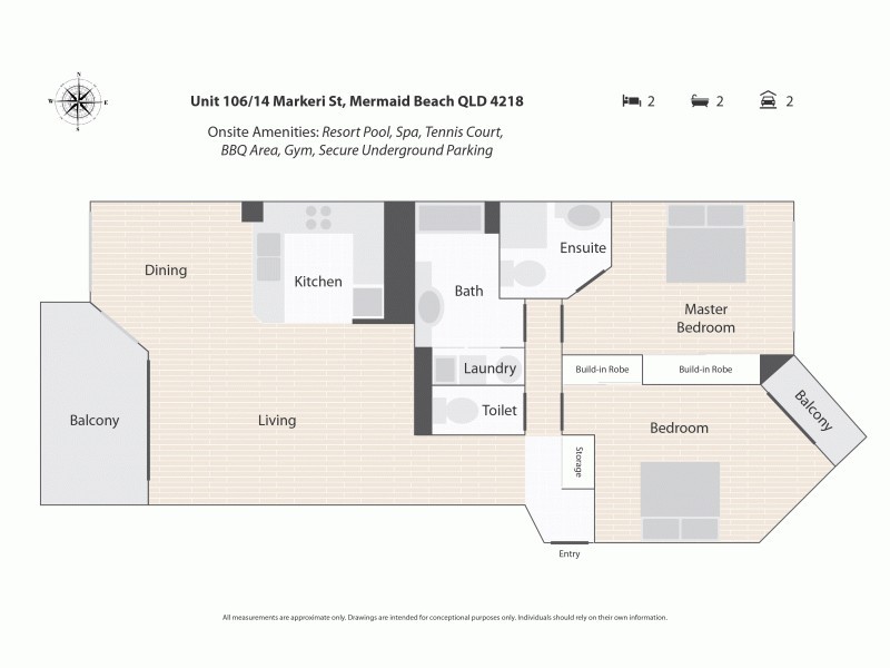 106/14 Markeri Street, Mermaid Beach QLD 4218 Floorplan